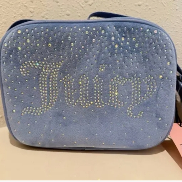 Juicy Couture Handbags - Juicy Couture Let It Shine Velvet Rhinestones Logo Crossbody Bag NWT